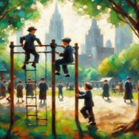 CityScape2BoysMonkeybars