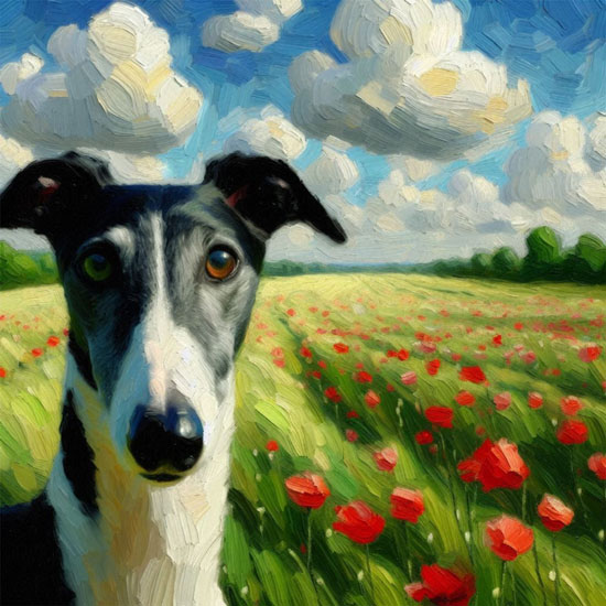 BlackWhiteGreyhoundPoppies